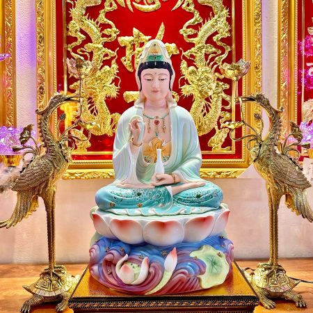 Tượng Quan Âm Bồ Tát sứ xanh cao cấp